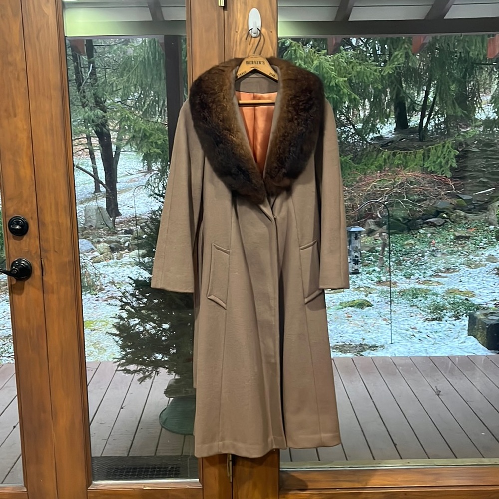 Vintage fur collared coat